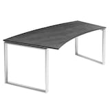 Artikelbild 1 für röhr Imperia höhenverstellbarer Schreibtisch quarzit Trapezform, Kufen-Gestell silber 200,0 x 80,0/100,0 cm, Artikelnummer 185710