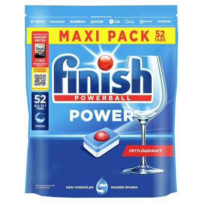 Artikelbild für finish POWERBALL POWER ALL IN 1 Spülmaschinentabs 52 St., Artikelnummer 540009