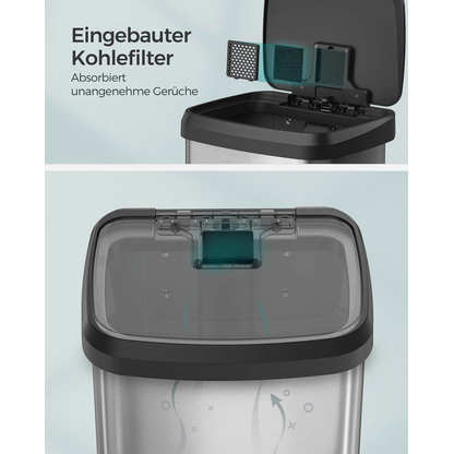 Artikelbild 9 für SONGMICS Mülleimer 50,0 l silber, Artikelnummer 291027