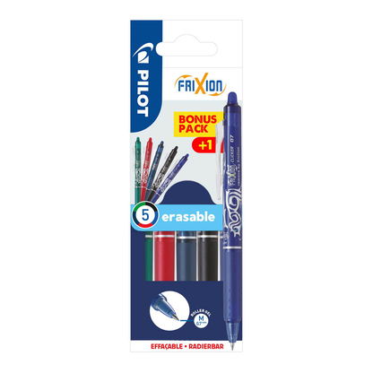 Artikelbild 13 für PILOT FRIXION ball CLICKER Tintenroller schwarz, rot, grün, blauschwarz, blau 0,4 mm, Schreibfarbe: farbsortiert, 1 Set, Artikelnummer 227209