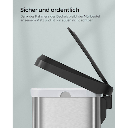 Artikelbild 10 für SONGMICS Mülleimer 50,0 l silber, Artikelnummer 291027