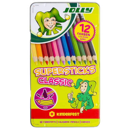 Artikelbild für JOLLY SUPERSTICKS CLASSIC KINDERFEST Buntstifte farbsortiert, 12 St., Artikelnummer 312431