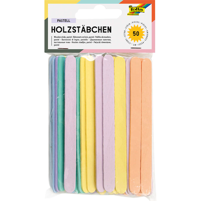 Artikelbild für folia Bastelholz mehrfarbig Holzstäbchen 50 St., Artikelnummer 479537
