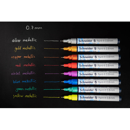 Artikelbild 3 für Schneider 010 Lackmarker farbsortiert 0,8 mm, 4 Set, Artikelnummer 564767