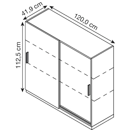 Artikelbild 2 für röhr Schiebetürenschrank quantum, 180/3D6/6120-85-R1 grau, eiche 2 Fachböden 120,0 x 41,9 x 112,5 cm, Artikelnummer 722171