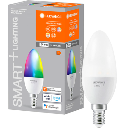 Artikelbild 10 für LEDVANCE WLAN-Lampe SMART+ WiFi Classic B40 RGBW E14 4,9 W matt, Artikelnummer 787063
