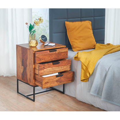 Artikelbild 6 für WOHNLING Nachttisch Massivholz sheesham 40,0 x 50,0 x 65,0 cm, Artikelnummer 166676