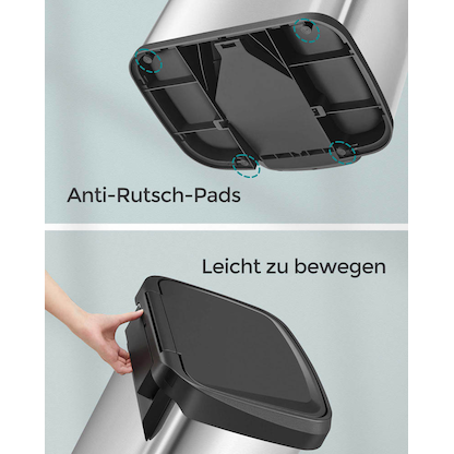 Artikelbild 6 für SONGMICS Mülleimer 50,0 l silber, Artikelnummer 291027