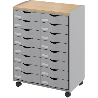 Artikelbild 3 für PAPERFLOW Bürowagen grau 55,2 x 35,0 x 74,5, ohne Rollen 69,0 cm, Artikelnummer 293151