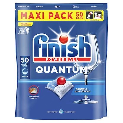 Artikelbild für finish POWERBALL QUANTUM ALL IN 1 Spülmaschinentabs 50 St., Artikelnummer 539918