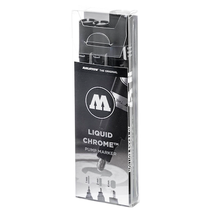 Artikelbild 2 für MOLOTOW LIQUID CHROME™ Acrylstifte-Set chrom 3 St., Artikelnummer 970792