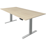 Artikelbild 1 für Kerkmann Move 3 tube elektrisch höhenverstellbarer Schreibtisch ahorn rechteckig, T-Fuß-Gestell silber 200,0 x 100,0 cm, Artikelnummer 294104