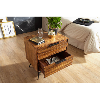 Artikelbild 4 für WOHNLING Nachttisch Massivholz sheesham 40,0 x 60,0 x 60,0 cm, Artikelnummer 906962
