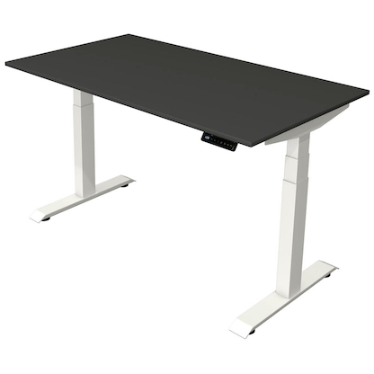 Artikelbild für Kerkmann Move 4 elektrisch höhenverstellbarer Schreibtisch anthrazit rechteckig, T-Fuß-Gestell weiß 140,0 x 80,0 cm, Artikelnummer 997945