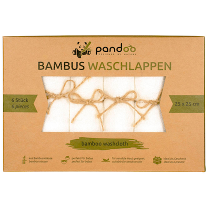 Artikelbild für pandoo Waschlappen Bambus weiß 25,0 x 25,0 cm, 6 St., Artikelnummer 933186