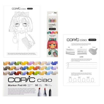 Artikelbild für COPIC® Ciao Vibrant Palette Starter Layoutmarker-Set farbsortiert 1,0 + 6,0 mm, 1 Set, Artikelnummer 606729