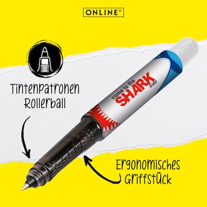 Artikelbild 2 für ONLINE® Rollerball College Shark Tintenroller mehrfarbig 0,7 mm, Schreibfarbe: blau, 1 St., Artikelnummer 616948
