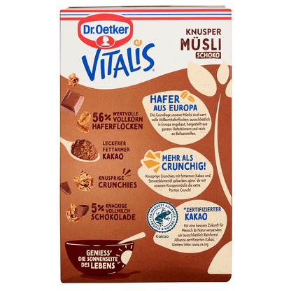 Artikelbild 4 für Dr. Oetker Vitalis Knuspermüsli Schoko Müsli 500,0 g, Artikelnummer 574933