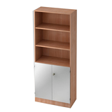 Artikelbild 1 für HAMMERBACHER Regalschrank V6770, V6770/N/S/SG nussbaum, silber 80,0 x 42,0 x 200,4 cm, Artikelnummer 866792