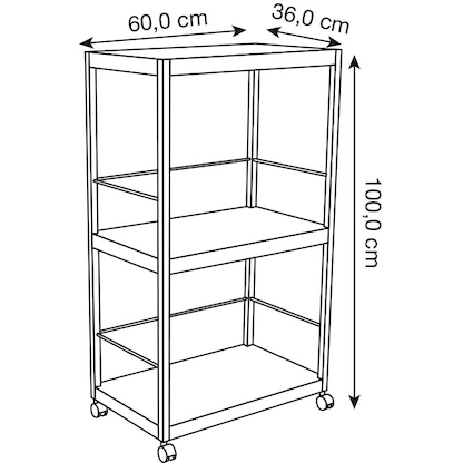 Artikelbild 2 für PAPERFLOW Bürowagen anthrazit 3 Ebenen 60,0 x 36,0 x 100,0 cm, Artikelnummer 134593