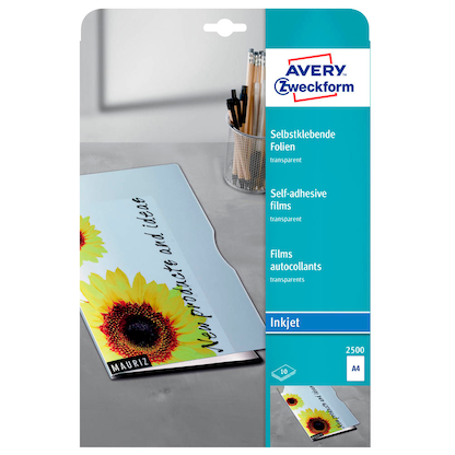 Artikelbild 13 für AVERY Zweckform InkJetfolien 2500 klar, 10 St., Artikelnummer 216473