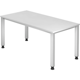 Artikelbild 1 für HAMMERBACHER QS16 höhenverstellbarer Schreibtisch weiß rechteckig, 4-Fuß-Gestell silber 160,0 x 80,0 cm, Artikelnummer 847208