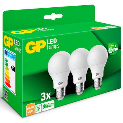 Artikelbild 6 für 3 GP LED-Lampen Classic A60 E27 8,6 W matt, Artikelnummer 515223