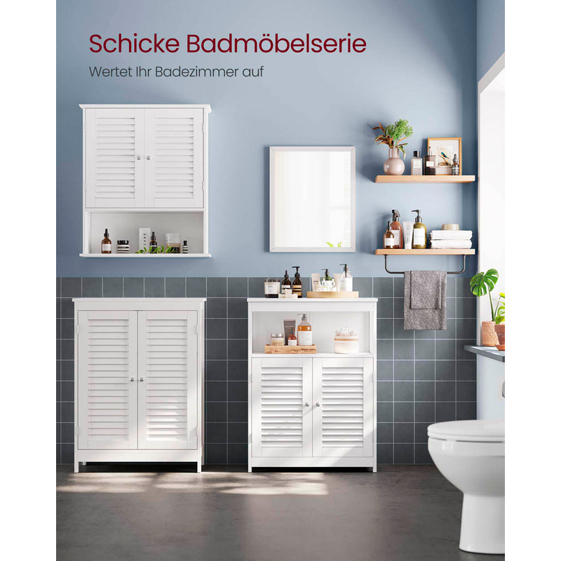 VASAGLE Badschrank BBC40WT weiß 60,0 x 30,0 x 80,0 cm