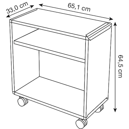 Artikelbild 2 für PAPERFLOW Mobil Bürowagen grau 3 Ebenen 65,1 x 33,0 x 64,5 cm, Artikelnummer 615716