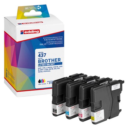 Artikelbild 7 für edding EDD-437 schwarz, cyan, magenta, gelb Druckerpatronen kompatibel zu brother LC-985BK/C/M/Y, 4er-Set, Artikelnummer 284036