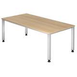 Artikelbild 1 für HAMMERBACHER QS2E höhenverstellbarer Schreibtisch eiche rechteckig, 4-Fuß-Gestell silber 200,0 x 100,0 cm, Artikelnummer 828222