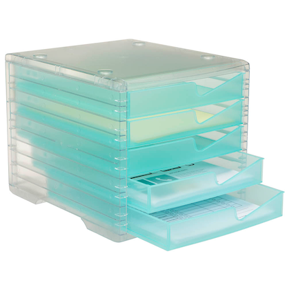 Artikelbild 4 für styro Schubladenbox styroswingbox light aqua 275-8430.25224, DIN A4 mit 5 Schubladen, Artikelnummer 821872