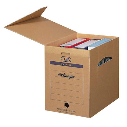 Artikelbild für 6 ELBA Archivboxen tric system braun 24,0 x 34,1 x 31,5 cm, Artikelnummer 753707