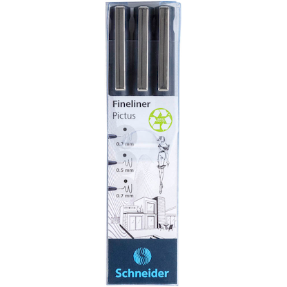 Artikelbild 18 für Schneider Pictus Fineliner-Set schwarz, 3 St., Artikelnummer 489033