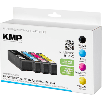 Artikelbild 4 für KMP H165VX schwarz, cyan, magenta, gelb Druckerpatronen kompatibel zu HP 973X (L0S07AE, F6T81AE, F6T82AE, F6T83AE), 4er-Set, Artikelnummer 312961