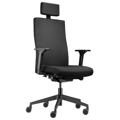 Artikelbild für Trendoffice by Dauphin Bürostuhl to-strike comfort mit Nackenstütze, 9246 Stoff schwarz, Gestell schwarz, Artikelnummer 509333