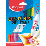 Artikelbild 1 für maped COLOR'PEPS Duo Stamp Filzstifte farbsortiert, 8 St., Artikelnummer 303237