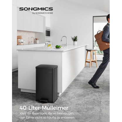 Artikelbild 2 für SONGMICS Mülleimer 40,0 l schwarz, Artikelnummer 291049