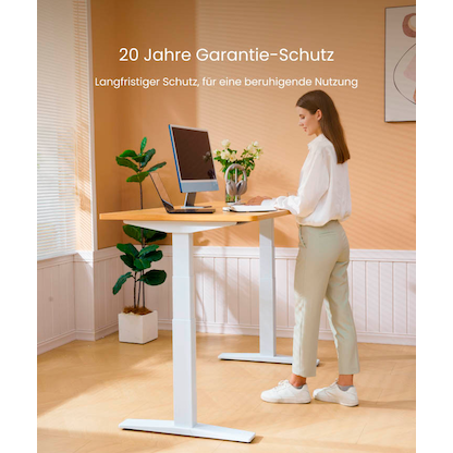 Artikelbild 2 für FlexiSpot E9 elektrisch höhenverstellbares Schreibtischgestell weiß ohne Tischplatte, T-Fuß-Gestell weiß 110,0 - 190,0 x 68,0 cm, Artikelnummer 656706