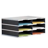 Artikelbild 1 für styro Sortierstation Styrodoc grau/schwarz mit 6 Fächer, Artikelnummer 444877