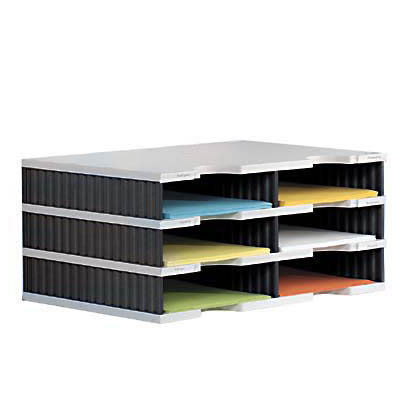 Artikelbild für styro Sortierstation Styrodoc grau/schwarz mit 6 Fächer, Artikelnummer 444877