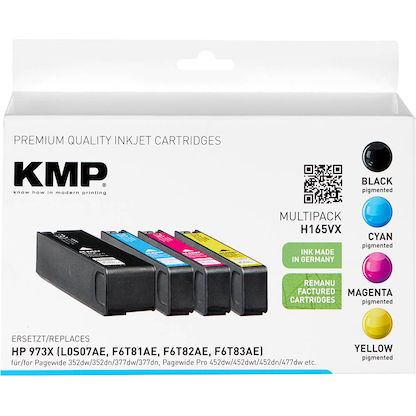 Artikelbild 5 für KMP H165VX schwarz, cyan, magenta, gelb Druckerpatronen kompatibel zu HP 973X (L0S07AE, F6T81AE, F6T82AE, F6T83AE), 4er-Set, Artikelnummer 312961
