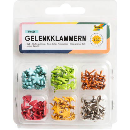 Artikelbild 22 für 120 folia Musterbeutelklammern zum Basteln Mini-Brads Sweet 7 mm, 6 Motive, Artikelnummer 962537