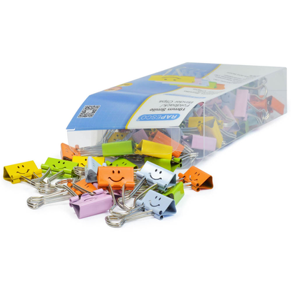 Artikelbild 2 für 80 RAPESCO® Foldbackklammern Smiles farbsortiert 1,9 cm, Artikelnummer 475323