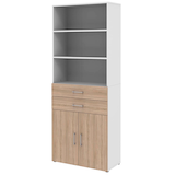 Artikelbild 1 für röhr Regalschrank direct.office, 859S691000 weiß, sonoma-eiche 80,0 x 34,4 x 212,5 cm, Artikelnummer 468431