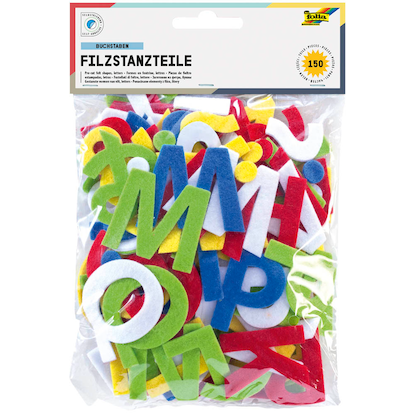 Artikelbild 12 für folia Bastelfilz Buchstaben sortiert weiß, gelb, rot, blau, grün 150 St., Artikelnummer 479123