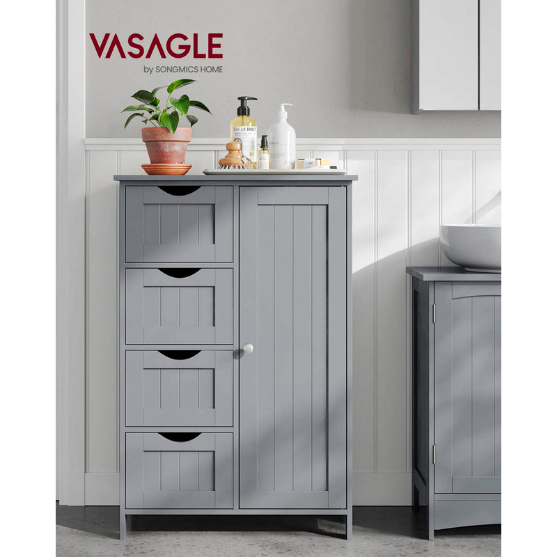 VASAGLE Badschrank grau 55,0 x 28,5 x 82,0 cm