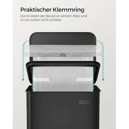Artikelbild 6 für SONGMICS Mülleimer 40,0 l schwarz, Artikelnummer 291049