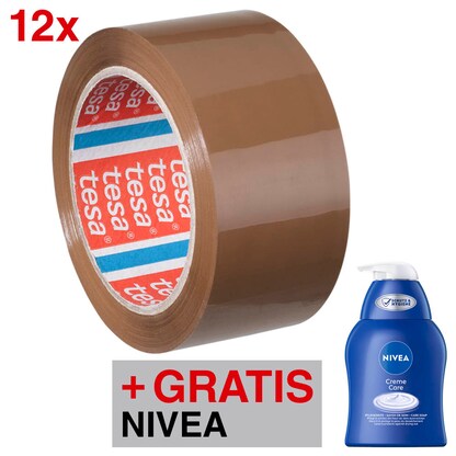 Artikelbild 12 für AKTION: tesa Packband tesapack® 4195 braun 50,0 mm x 66,0 m 12 Rollen + GRATIS NIVEA Creme Care Seife, 250 ml, Artikelnummer 190525