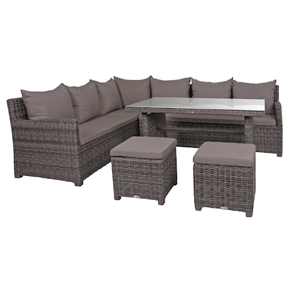 Artikelbild 2 für Garden Pleasure Loungegruppe Oviedo grau Kunststoff, Metall, 6-teilig, Artikelnummer 128823